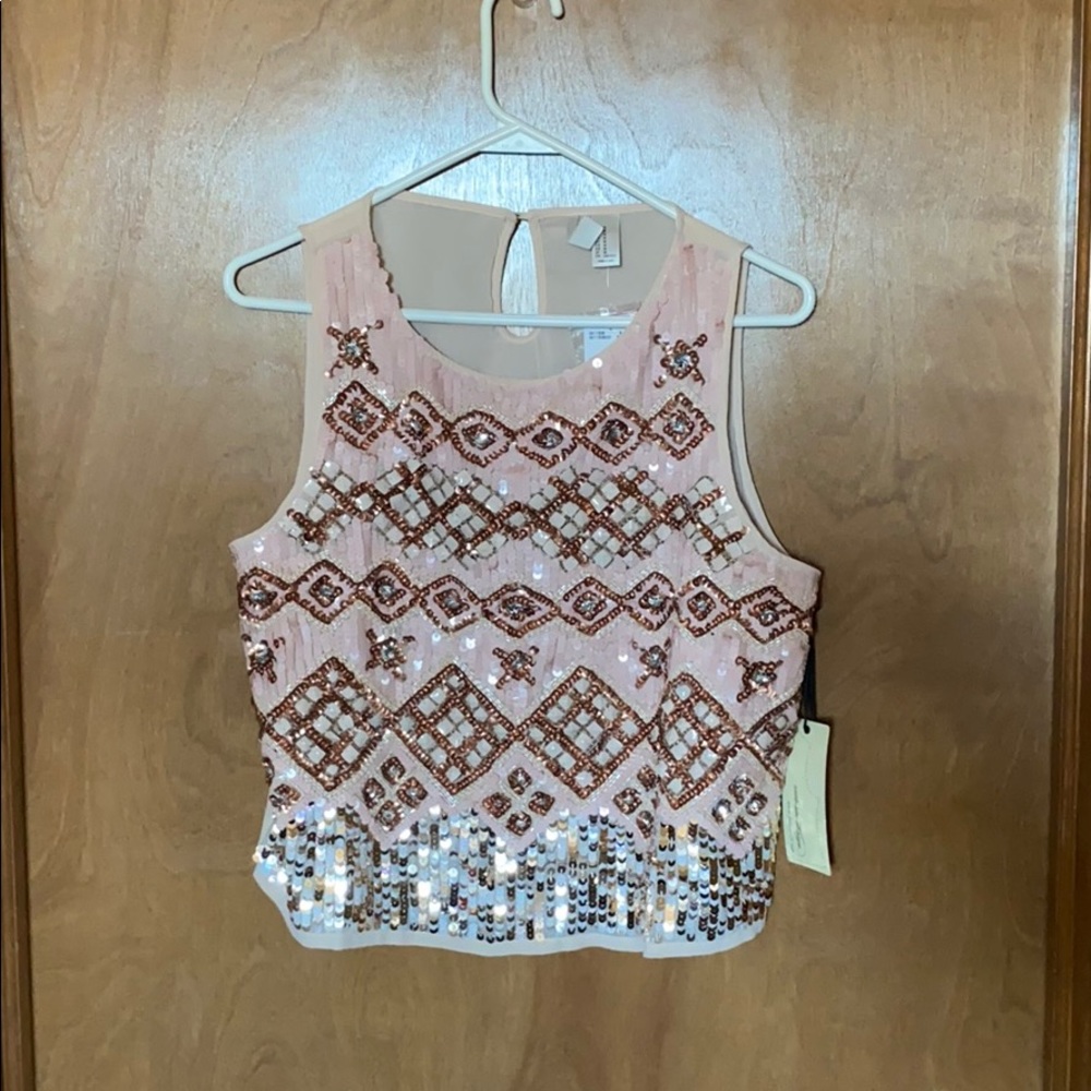 Blush beaded top